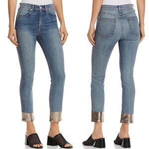 Rag & Bone Metallic Hem Jeans